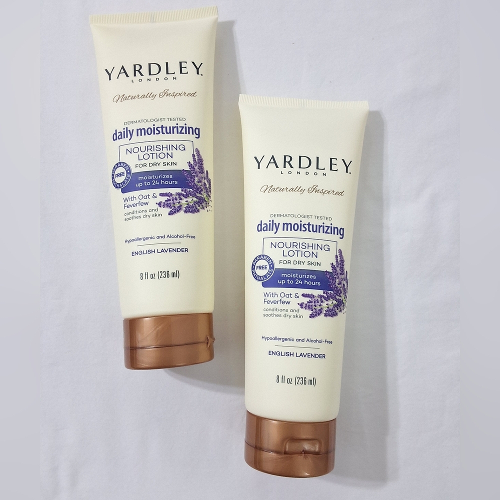 Yardley Nourishing Lavender Lotion For Dry Skin With Oat & Feverfew, Bundle of 2